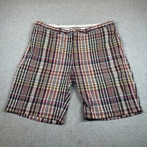 Vintage Polo Ralph Lauren Shorts Mens 42(40) Red Plaid Classic Chino Shorts NOTE